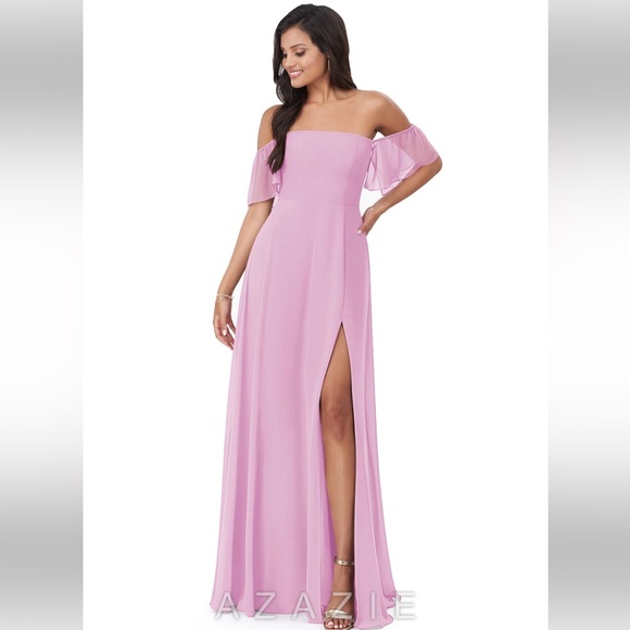 Azazie Sue Bridesmaid Dress in Candy Pink - Picture 1 of 7